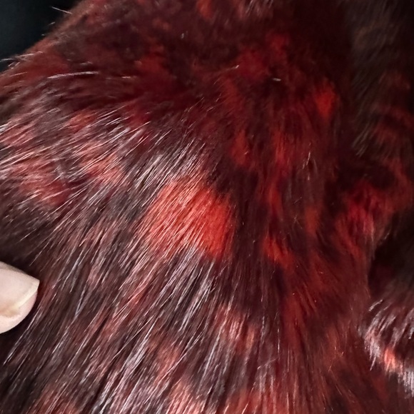 Red leopard faux fur jacket by Natori (rent the runway) size Large - Picture 8 of 10